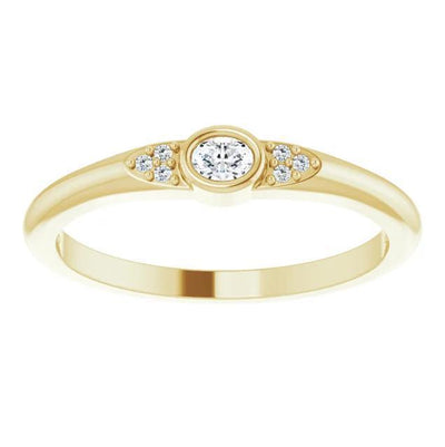 Oval Diamond Lab-Grown Diamond Accent Stackable Ring-FIRE & BRILLIANCE