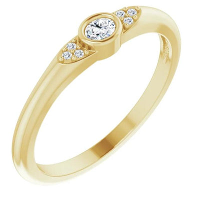 Oval Diamond Lab-Grown Diamond Accent Stackable Ring-FIRE & BRILLIANCE
