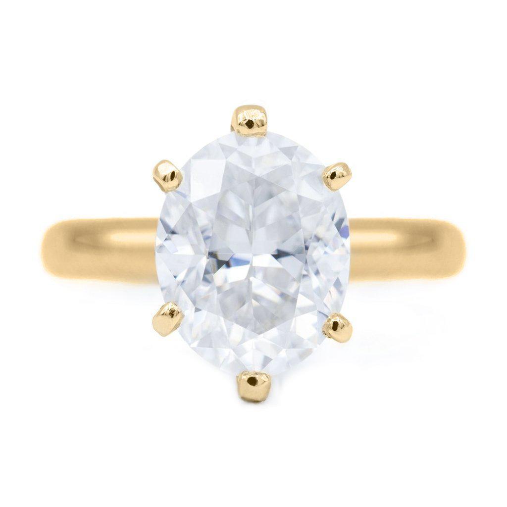 Oval First Crush FAB Moissanite 6 Prongs FANCY Solitaire Ring-Solitaire Ring-Fire & Brilliance ®