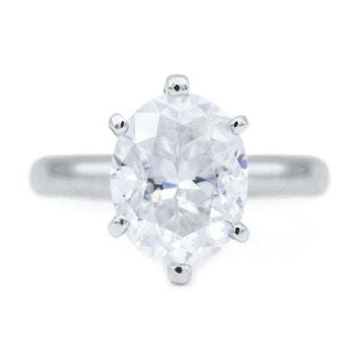 Oval First Crush FAB Moissanite 6 Prongs FANCY Solitaire Ring-Solitaire Ring-Fire & Brilliance ®