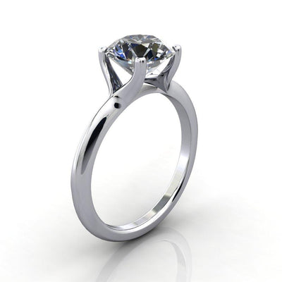 Palma Round Moissanite Split Prong Solitaire Ring-Custom-Made Jewelry-Fire & Brilliance ®