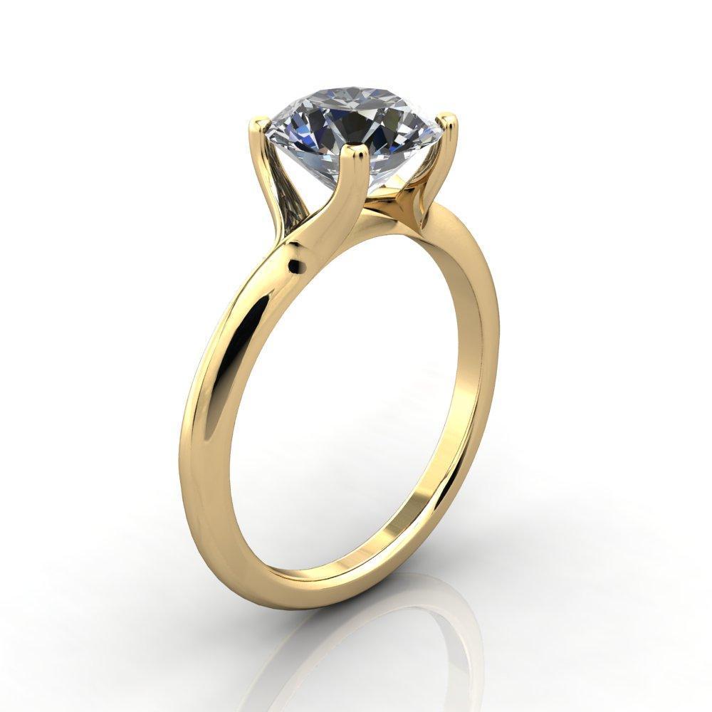Palma Round Moissanite Split Prong Solitaire Ring-Custom-Made Jewelry-Fire & Brilliance ®