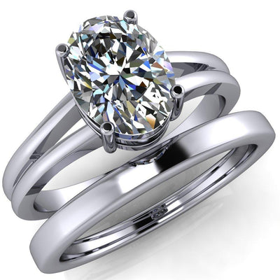 Pantetiere Oval Moissanite Split Shank 4 Prong Ring-Custom-Made Jewelry-Fire & Brilliance ®
