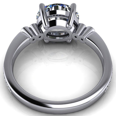 Pascala Oval Moissanite Diamond Side 4 Prong Engagement Ring-Custom-Made Jewelry-Fire & Brilliance ®