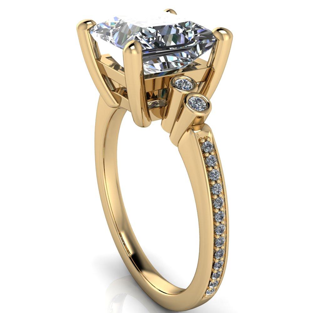 Pascala Princess/Square Moissanite Diamond Side 4 Prong Engagement Ring-Custom-Made Jewelry-Fire & Brilliance ®