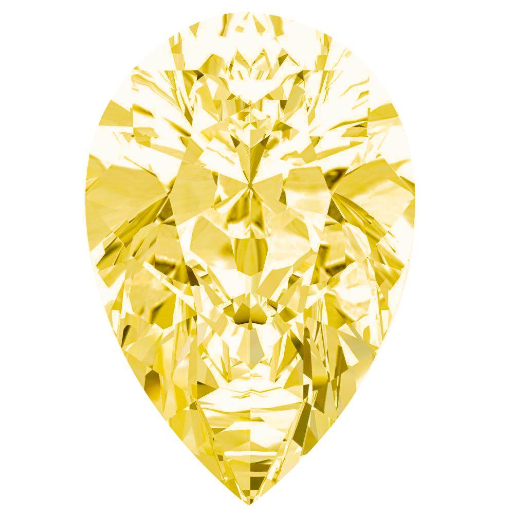 Pear Canary Yellow FAB Moissanite Loose Stone-FIRE & BRILLIANCE