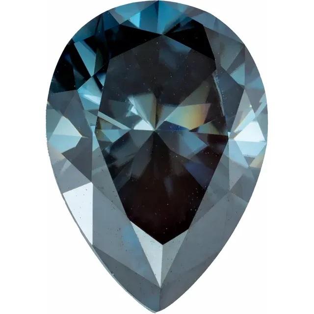 Pear Diamond Faceted FAB Blue Moissanite Loose Stone-FIRE & BRILLIANCE