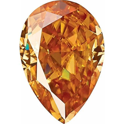 Pear Diamond Faceted FAB Brown Moissanite Loose Stone-FIRE & BRILLIANCE