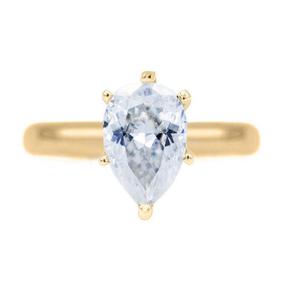 Pear First Crush FAB Moissanite 6 Prongs FANCY Solitaire Ring-Solitaire Ring-Fire & Brilliance ®