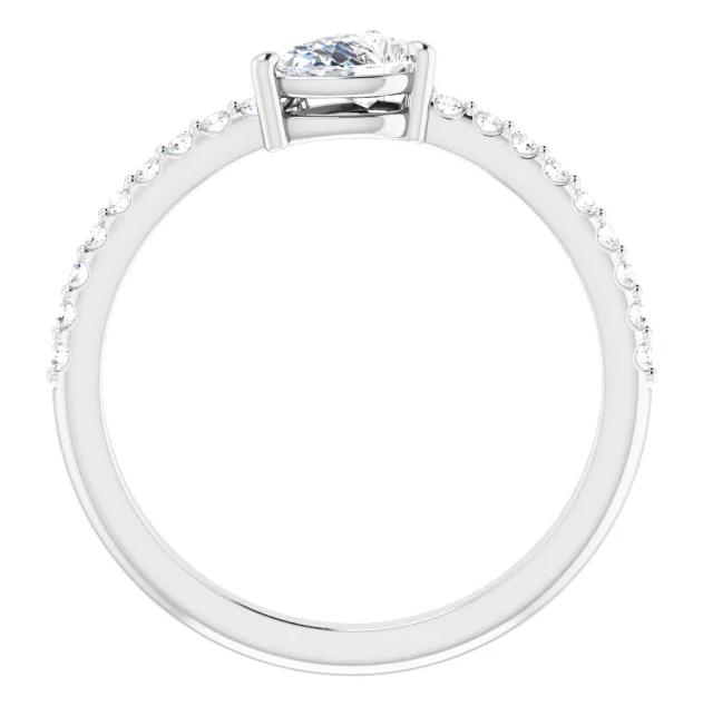 Pear Gemstone 1/2 Eternity Lab-Grown Diamond Accent Ring-FIRE & BRILLIANCE