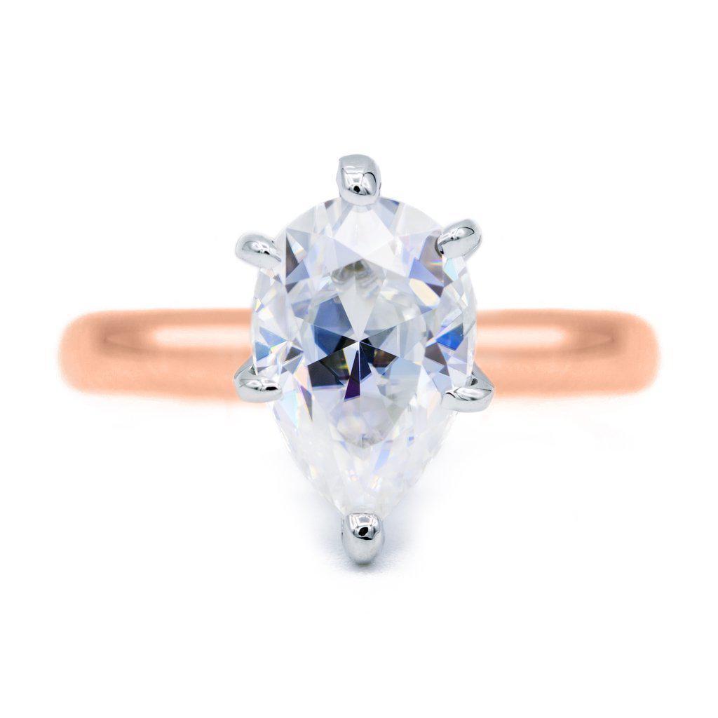 Pear Moissanite 6 Prongs FANCY Solitaire Ring-Solitaire Ring-Fire & Brilliance ®