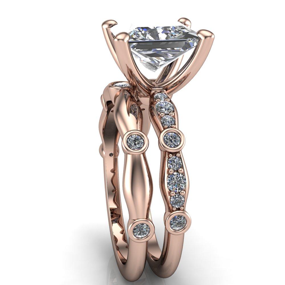 Pfeiffer Princess/Square Diamond Side 4 Prong Ring-Custom-Made Jewelry-Fire & Brilliance ®