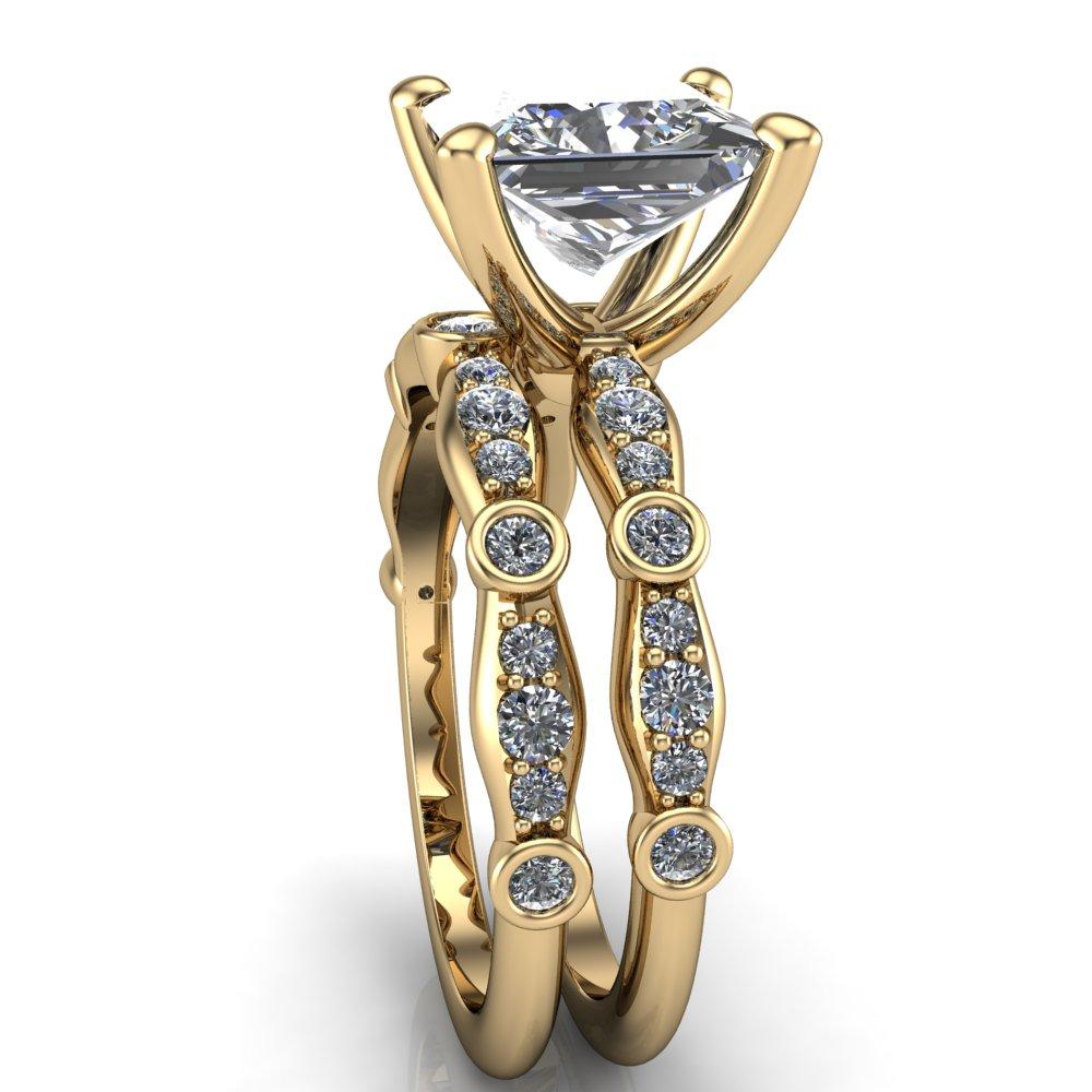 Pfeiffer Princess/Square Diamond Side 4 Prong Ring-Custom-Made Jewelry-Fire & Brilliance ®