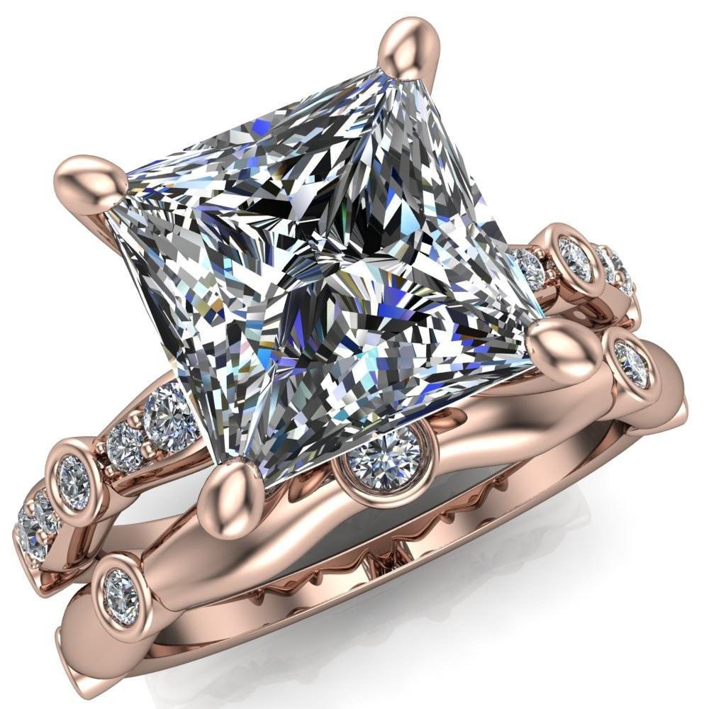 Pfeiffer Princess/Square Diamond Side 4 Prong Ring-Custom-Made Jewelry-Fire & Brilliance ®