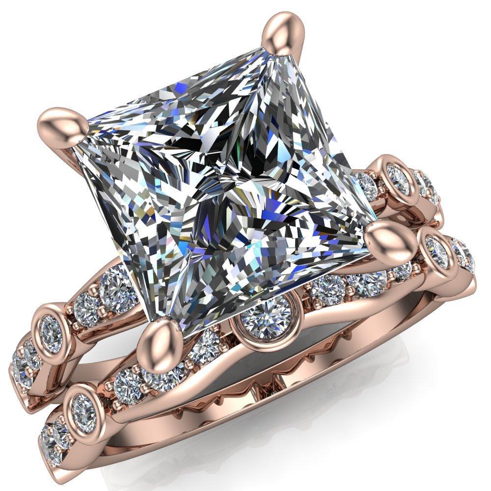 Pfeiffer Princess/Square Diamond Side 4 Prong Ring-Custom-Made Jewelry-Fire & Brilliance ®