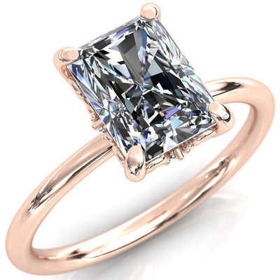 Poltimore Radiant Moissanite Smoke Cape Scrolls Engagement Ring-Custom-Made Jewelry-Fire & Brilliance ®