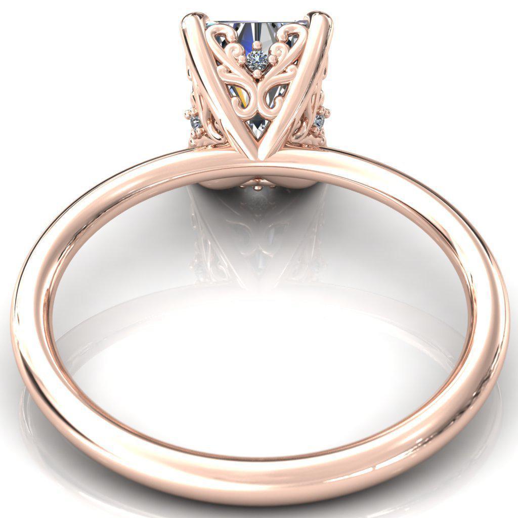Poltimore Radiant Moissanite Smoke Cape Scrolls Engagement Ring-Custom-Made Jewelry-Fire & Brilliance ®