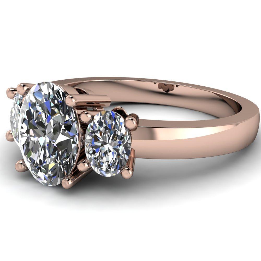 Prescott Oval Moissanite 3 Stone Under Bezel Engagement Ring-Custom-Made Jewelry-Fire & Brilliance ®
