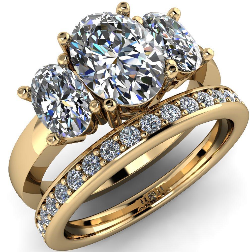 Prescott Oval Moissanite 3 Stone Under Bezel Engagement Ring-Custom-Made Jewelry-Fire & Brilliance ®