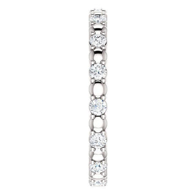 Prestine Diamond or Moissanite Full Eternity Double Shared Prong-Set Anniversary Band-Wedding and Anniversary Bands-Fire & Brilliance ®