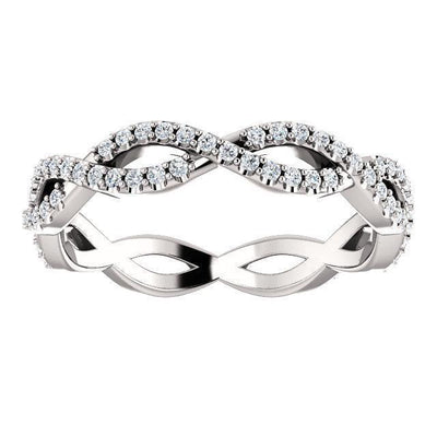 Prestine Diamond or Moissanite Full Eternity Infinity Band-Wedding and Anniversary Bands-Fire & Brilliance ®
