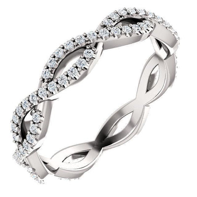 Prestine Diamond or Moissanite Full Eternity Infinity Band-Wedding and Anniversary Bands-Fire & Brilliance ®