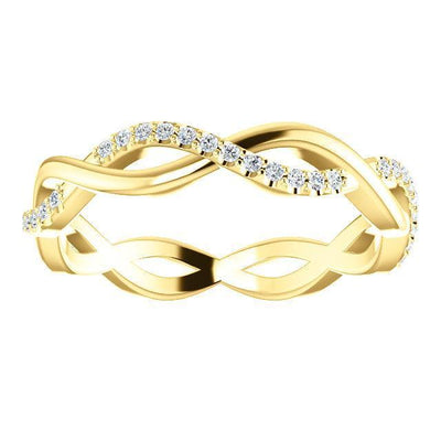 Prestine Diamond or Moissanite Full Eternity Infinity Gems & Plain Band-Wedding and Anniversary Bands-Fire & Brilliance ®