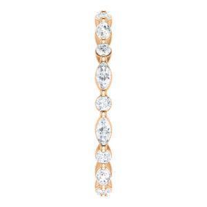 Prestine Round and Marquise Diamond Single Shared Prong Full Eternity Band-Wedding and Anniversary Bands-Fire & Brilliance ®