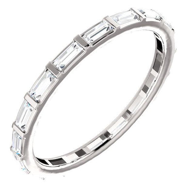 Prestine Straight Baguette Diamond Full Eternity Infinity Band-Wedding and Anniversary Bands-Fire & Brilliance ®