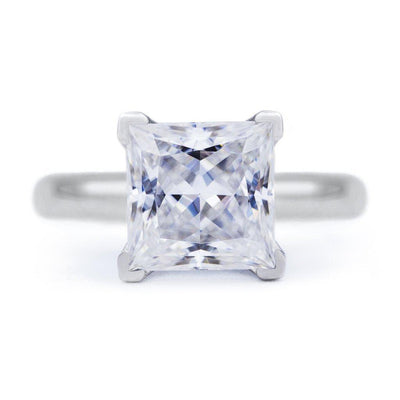 Princess Moissanite 4 Prongs FANCY Solitaire Ring-Solitaire Ring-Fire & Brilliance ®