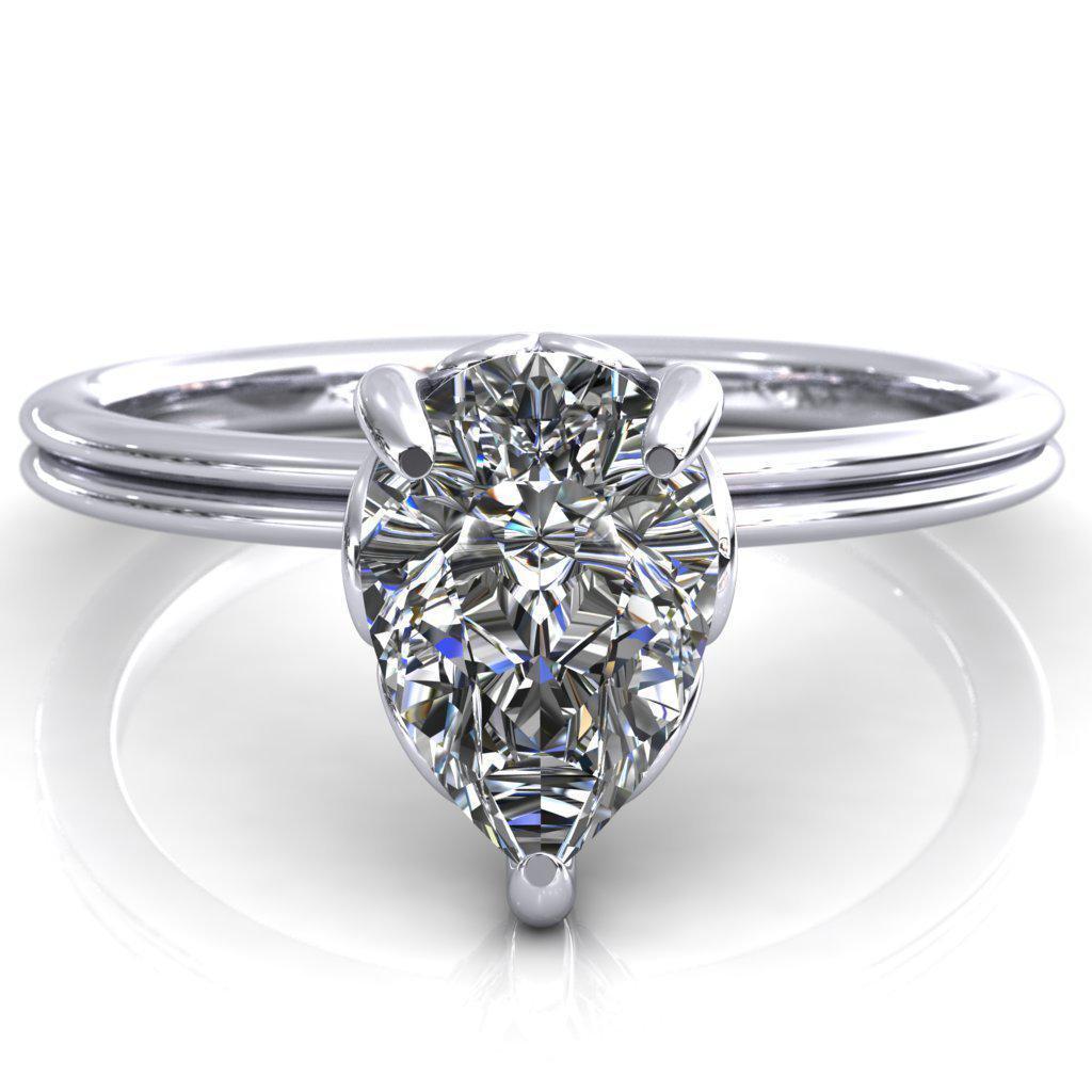 Provence Pear Moissanite Baroque Heart Engagement Ring-Custom-Made Jewelry-Fire & Brilliance ®