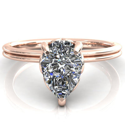 Provence Pear Moissanite Baroque Heart Engagement Ring-Custom-Made Jewelry-Fire & Brilliance ®