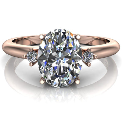 Prue Oval Moissanite 3 Stone Comfort Ring-Custom-Made Jewelry-Fire & Brilliance ®