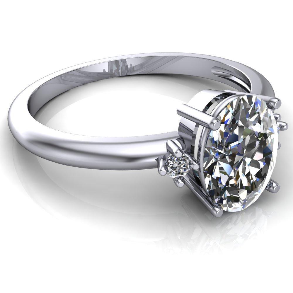 Prue Oval Moissanite 3 Stone Comfort Ring-Custom-Made Jewelry-Fire & Brilliance ®