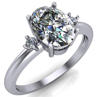Prue Oval Moissanite 3 Stone Comfort Ring-Custom-Made Jewelry-Fire & Brilliance ®