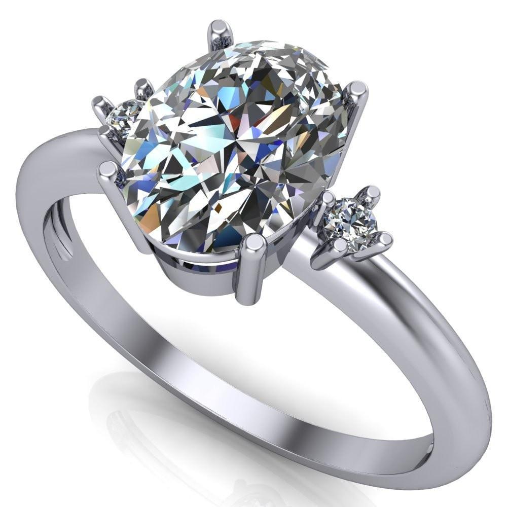 Prue Oval Moissanite 3 Stone Comfort Ring-Custom-Made Jewelry-Fire & Brilliance ®