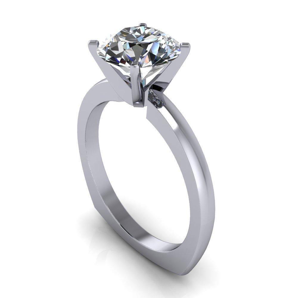 Quincy Round Moissanite 4 Prong Comfort Fit Engagement Ring-Custom-Made Jewelry-Fire & Brilliance ®