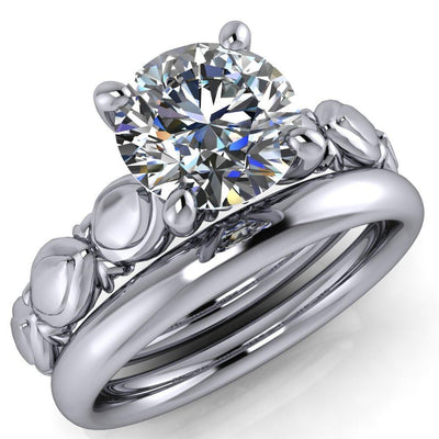 Rachael Round Moissanite 4 Prong Classic Antique Ring-Custom-Made Jewelry-Fire & Brilliance ®