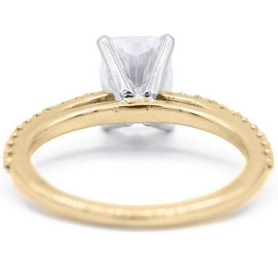 Radiant Crushed Ice Moissanite 4 Prongs Diamond Accent Ice Cathedral Solitaire Ring-Solitaire Ring-Fire & Brilliance ®