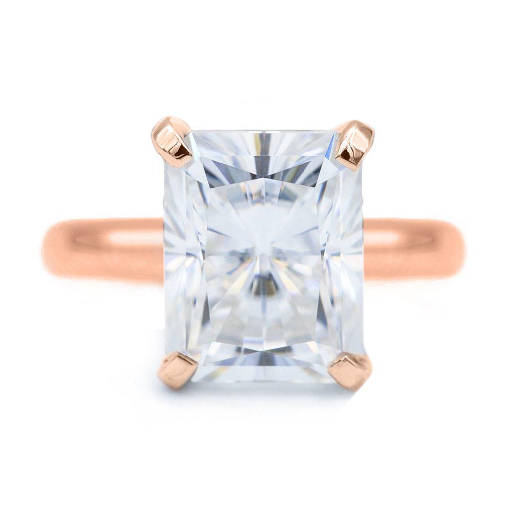 Radiant Moissanite 4 Prongs FANCY Solitaire Ring-Solitaire Ring-Fire & Brilliance ®