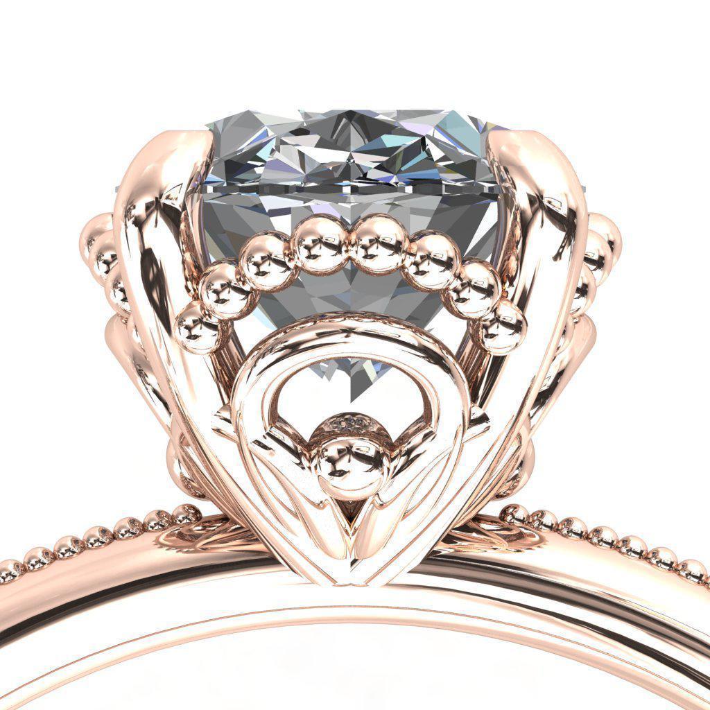 Rainbow Oval Moissanite Arches With Big Middle Spheres Engagement Ring-Custom-Made Jewelry-Fire & Brilliance ®