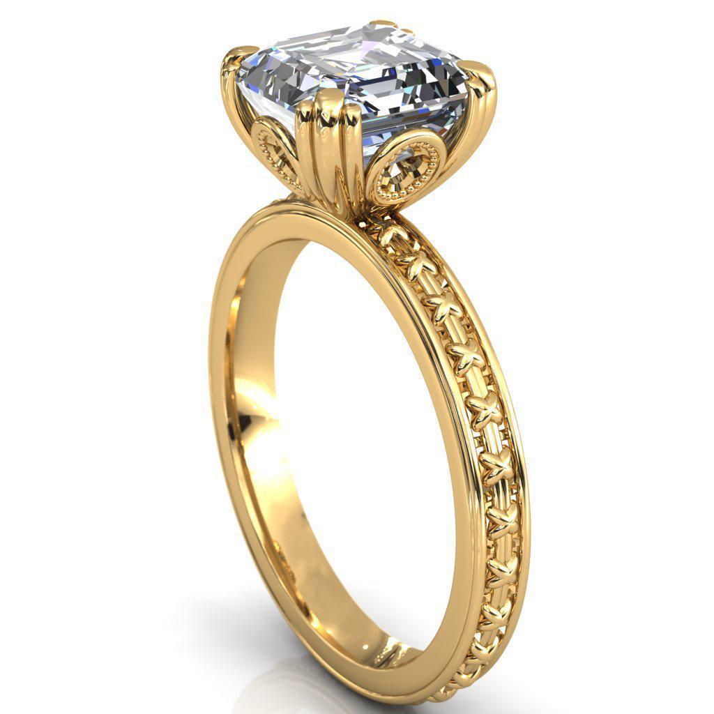 Rayonnant Asscher Moissanite Engagement Ring-Custom-Made Jewelry-Fire & Brilliance ®