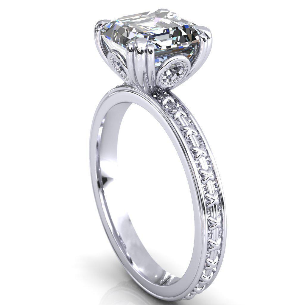 Rayonnant Asscher Moissanite Engagement Ring-Custom-Made Jewelry-Fire & Brilliance ®