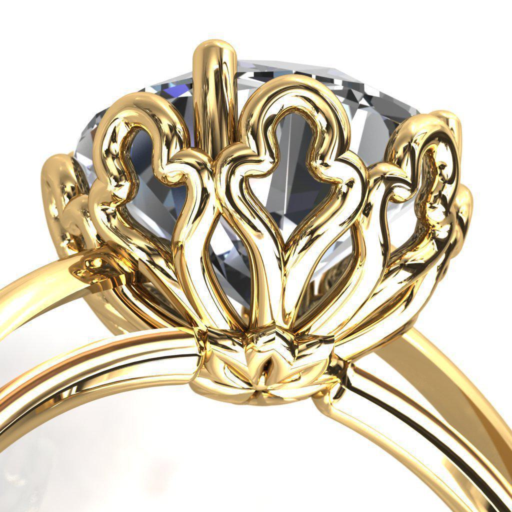 Reyna Round Moissanite Cathedral Window Filigree Ring-Custom-Made Jewelry-Fire & Brilliance ®