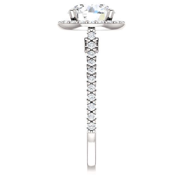 Round Moissanite Diamond Accent Ice Halo Bezel Ring-Custom-Made Jewelry-Fire & Brilliance ®