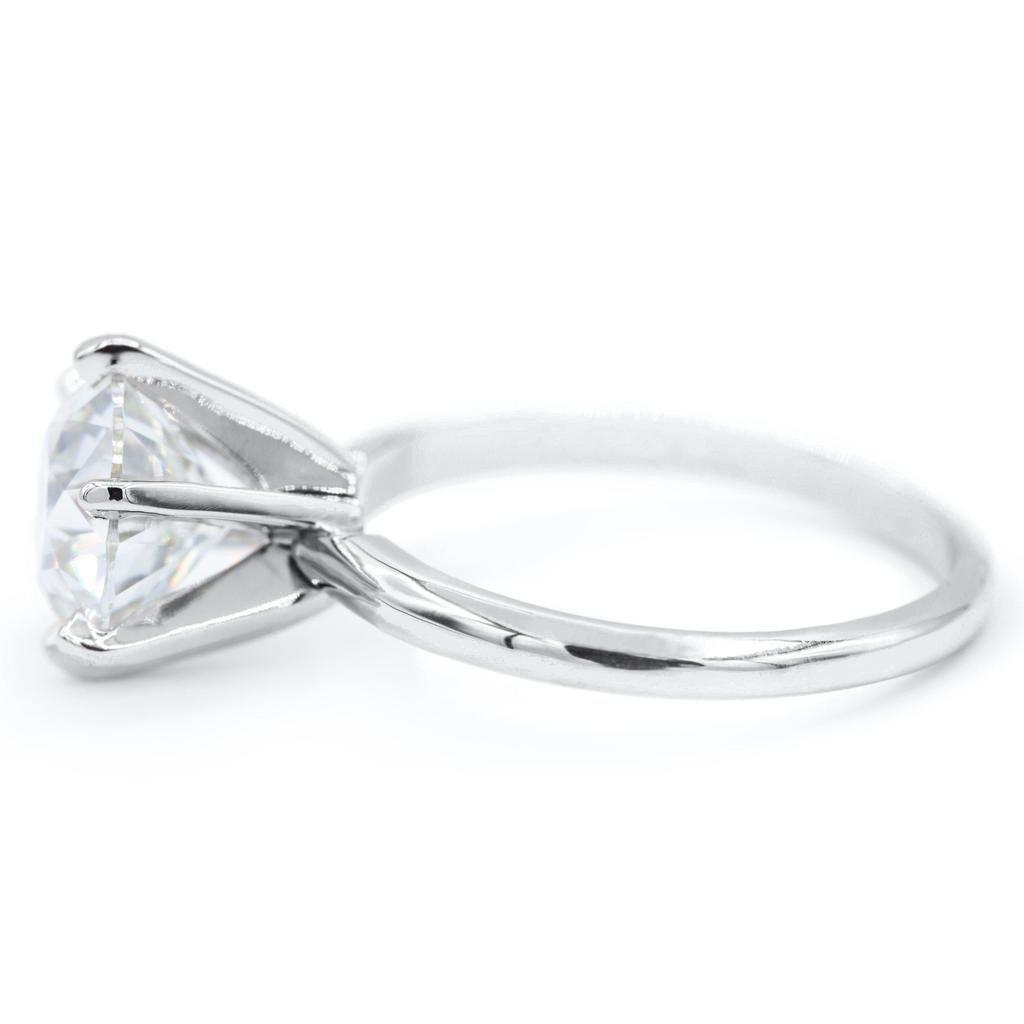 Round Moissanite Platinum 6 Prongs Solitaire Ring-Solitaire Ring-Fire & Brilliance ®