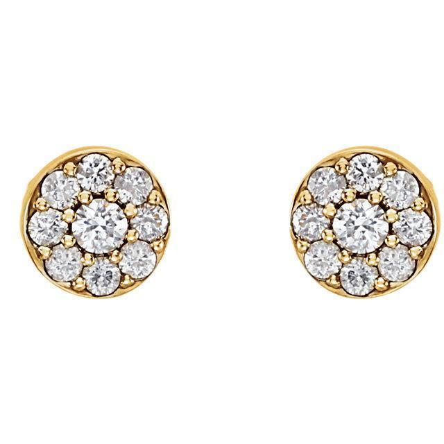 Round Diamond Cluster Earrings 0.50 CTTW-Moissanite Earrings-Fire & Brilliance ®