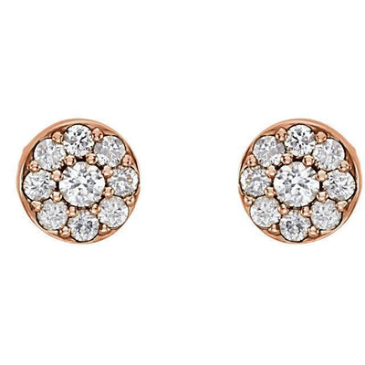 Round Diamond Cluster Earrings 0.50 CTTW-Moissanite Earrings-Fire & Brilliance ®