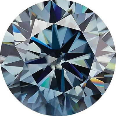 Round Diamond Faceted FAB Blue Moissanite Loose Stone-FIRE & BRILLIANCE