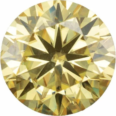 Round Diamond Faceted FAB Yellow Moissanite Loose Stone-FIRE & BRILLIANCE